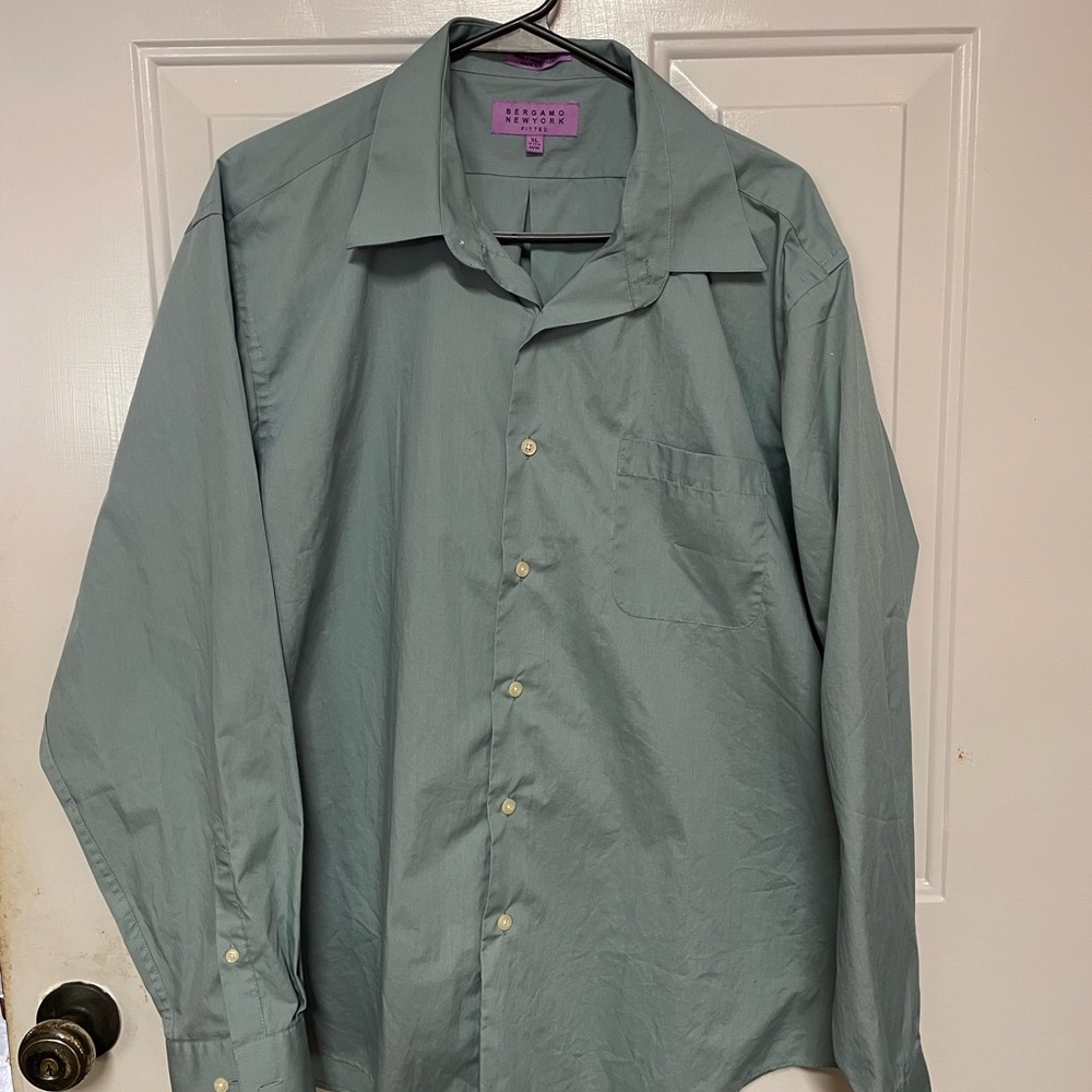 Elegant Teal Dress Shirt for Men Size XL